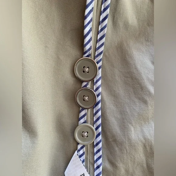 Joan Rivers (QVC) Double Breasted Short Trench Coat ~ Khaki Cotton ~ Size M - Picture 12 of 16